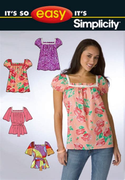 Oop Billow Blouse With Pleats Simplicity 2646 Sewing Pattern Etsy