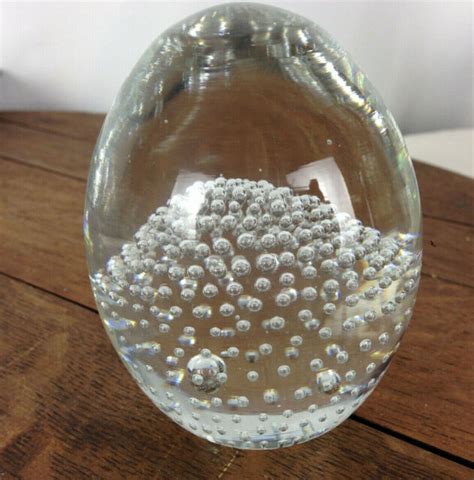 Vintage Controlled Bubble Glass Paperweight 375t Wh 3 Ebay