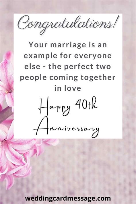 Happy 40th Wedding Anniversary Quotes Ruby Anniversary Wedding Card