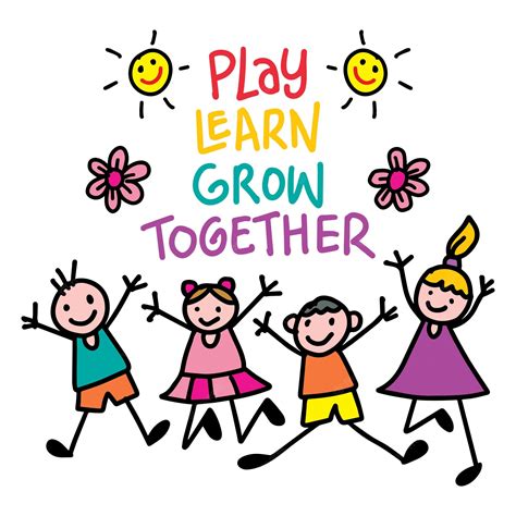 Premium Vector Play Learn Grow Together Lettering Educational Posters