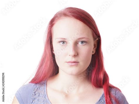 Young Woman With A Neutral Expression On Her Face Stock Photo Adobe Stock