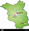 Karte von Brandenburg als Infografik in Grün Stock-Vektorgrafik - Alamy