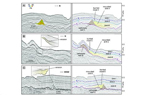 Seismic Profiles And Their Interpretation Showing Carbonate Mounded