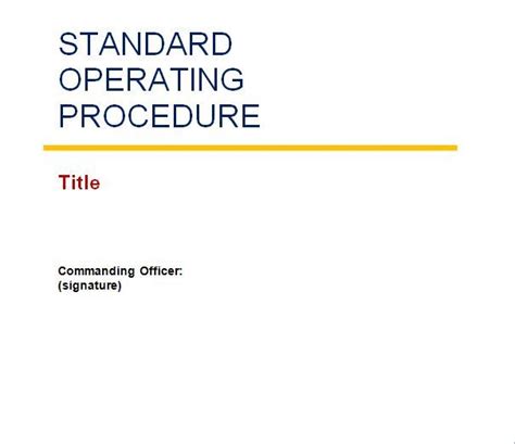 We Prepared Standard Operating Procedure Sop Templates Examples