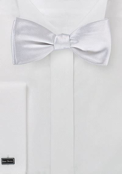 Silk Bow Tie In Bright White Self Tie Cheap