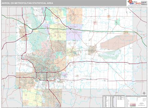 Akron Metro Area Oh Zip Code Maps Premium