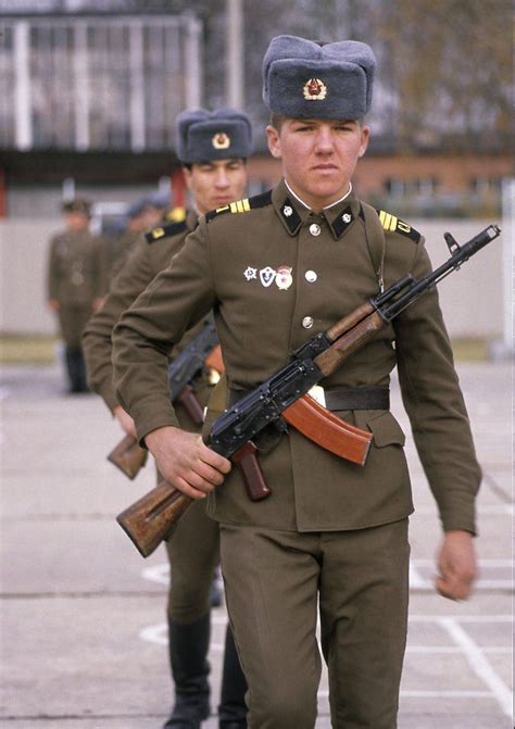 Soldier Of The Group Of Soviet Forces In Germany Wearing Winter Uniform Soviet Army Soviet
