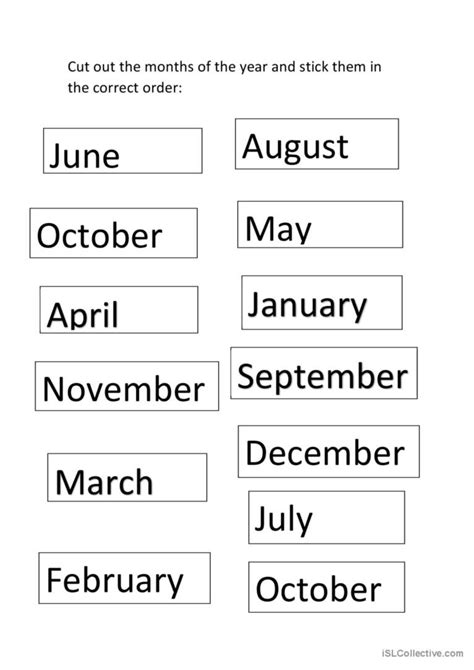 Months Of The Year Warmer Filler English Esl Worksheets Pdf And Doc