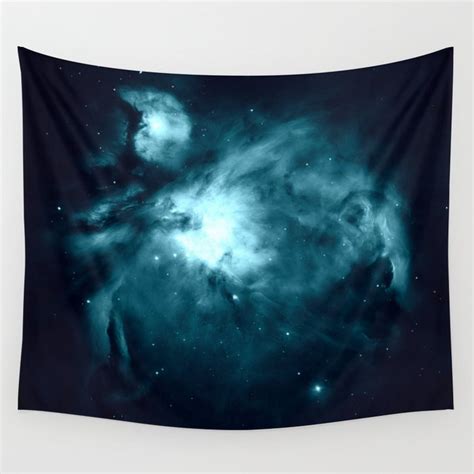 Teal Orion Nebula Hauntingly Beautiful Space Series Wall Tapestry By