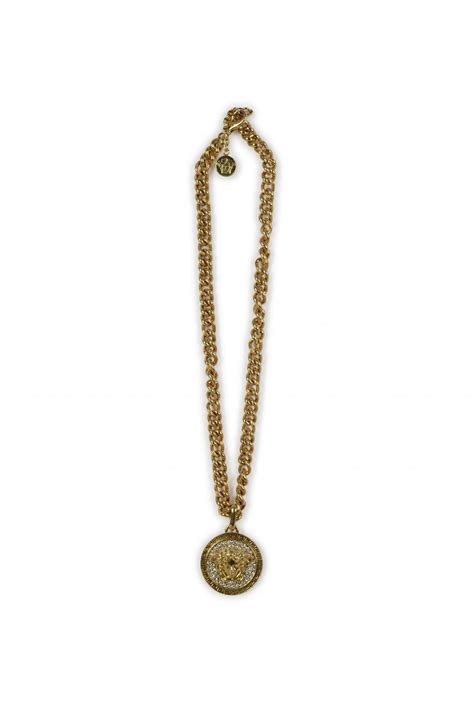 Versace Versace Medusa Crystal Pendant Necklace Clothing From Circle