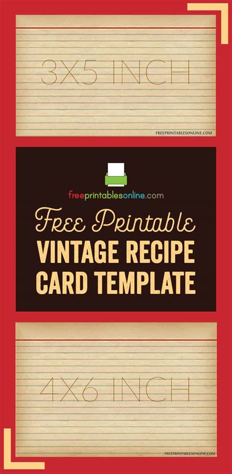 (or you can print onto any other paper or card stock.) Vintage Recipe Card Template | Free Printables Online