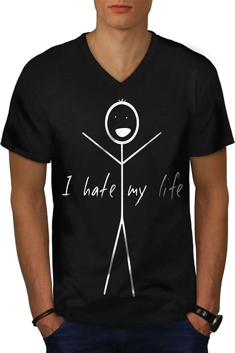 Wellcoda I Hate My Life Man Mens V Neck T Shirt Pessimism Graphic