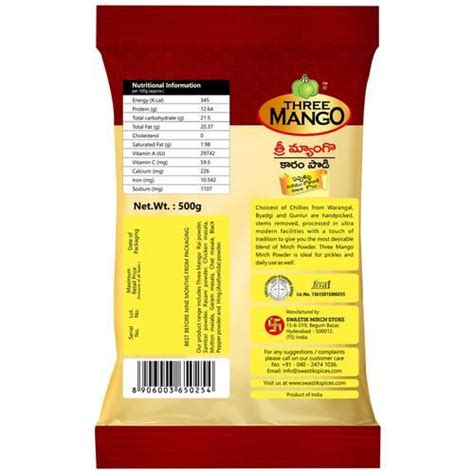 Buy Swastik Three Mango Mirch Powder For Pickles 500 Gm Pouch Online At The Best Price Of Rs 658