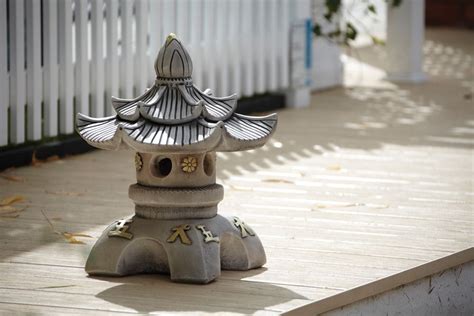 Japanese lanterns were originally placed around buddhist temples and shrines. Double Top Japanese Pagoda Lantern - Chinese Garden Ornament