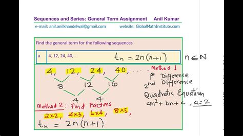 How To Write General Term For Non Linear Sequences And Series Mcr3u