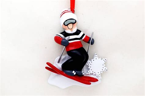 Snow Skiing Personalized Christmas Ornament Skier Ornament Etsy