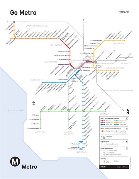 La Metro Transit Map Metro Rail Metro Map