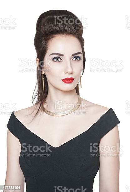 Young Beautiful Woman In Retro Pin Up Style Isolated Stock Photo