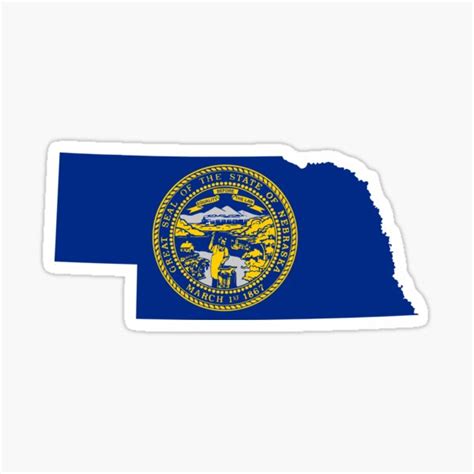 Nebraska State Flag Map Sticker For Sale By Limitlezz Redbubble