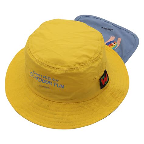Kid Size Outdoor Bucket Hat W Adjustable Lanyard Mastercap I Custom