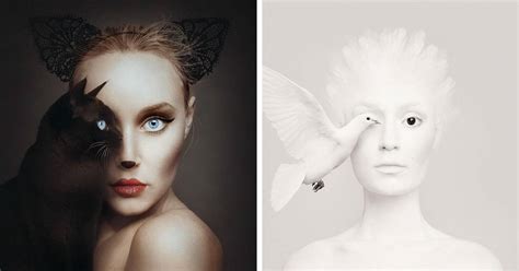 Flora Borsi Stunning And Surreal Self Portraits With Various Animals