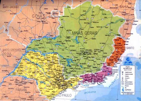 Mapa Politico Regiao Sudeste