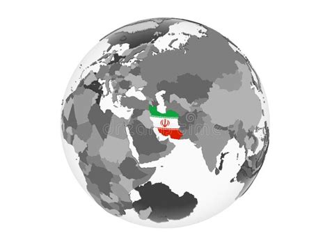 Iran With Flag On 3d Map Stock Illustration Illustration Of Flag