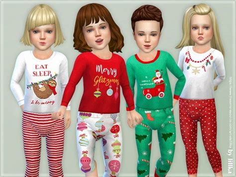 The Sims Resource Christmas Pajama For Toddler By Lillka Sims 4