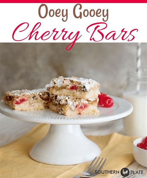 Ooey Gooey Cherry Bars Southern Plate Cherry Desserts Cherry Recipes