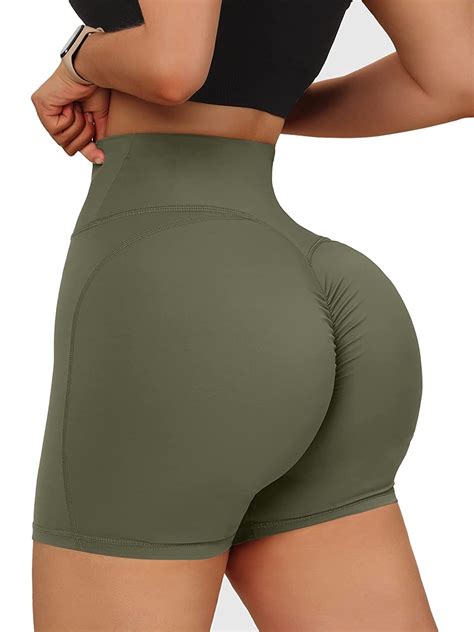 Cross Waist Booty Shorts For Women Scrunch Butt Lifting Workout Bottom