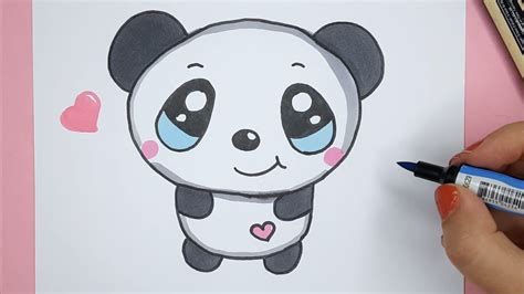 How To Draw A Cute Baby Panda Easy Happy Drawings