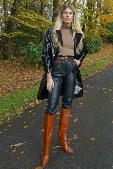 Leather Leggings Boots Leather Boots Outfit Knee Boots Outfit Tight