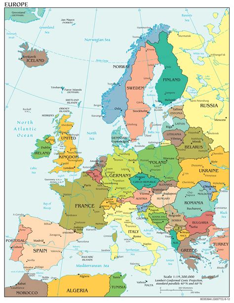 Maps Of Europe Map Of Europe In English Political Large Map Of
