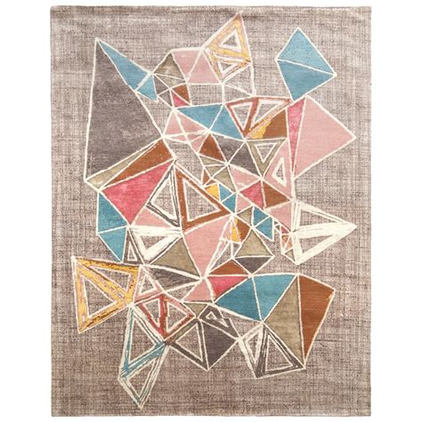 Rug And Kilims Mid Century Modern Style Rug In Silver Gray Geometric