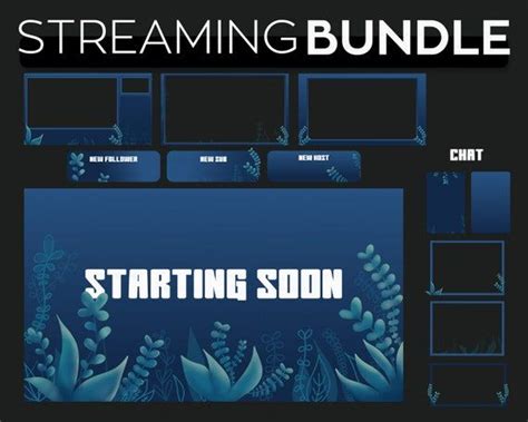 Blue Plants Twitch Overlay For Live Streaming Premade Twitch Etsy