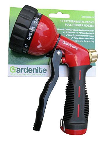 Garden Hose Nozzle Hand Sprayer Heavy Duty 10 Pattern Metal
