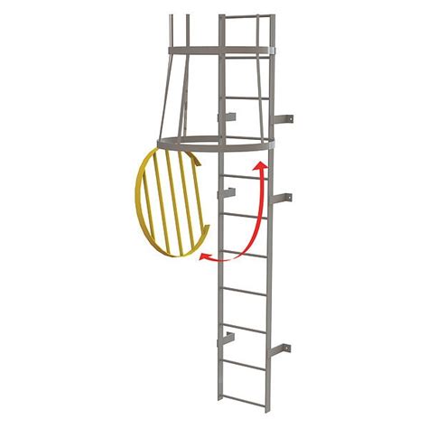 Tri Arc Ladder Fixed Steel Cage Door Opfs04 Y Zoro