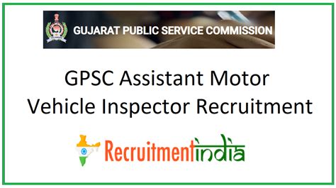 Gpsc Assistant Motor Vehicle Inspector Recruitment Amvi Posts