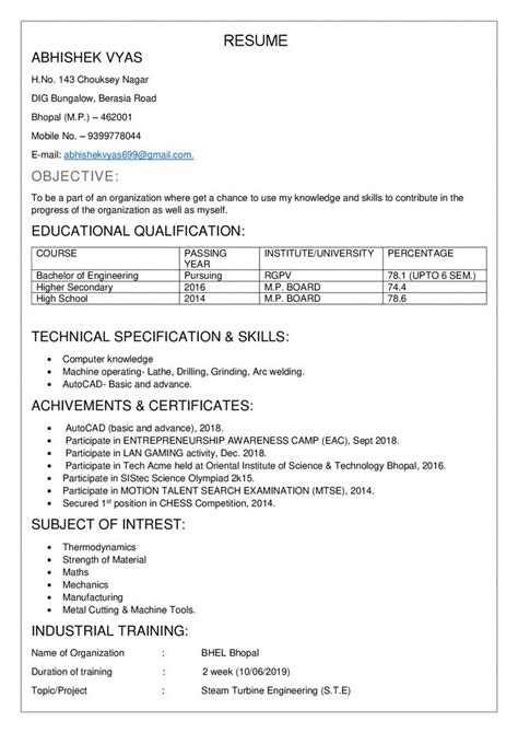 Electrician resume example foreman supervisor. 14 Resume Samples For Freshers | Best resume format ...