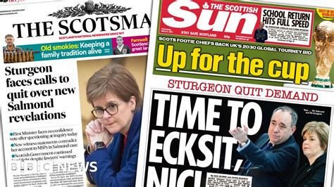Scotlands Papers Sturgeon On The Brink And Furlough Extended Bbc News