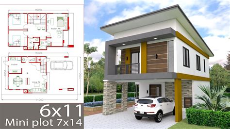 House Plans 6x11m With 3 Bedrooms Sam House Plans Two Story House