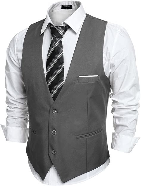 COOFANDY Men S Slim Fit Suit Vest Business Wedding Waistcoat EBay