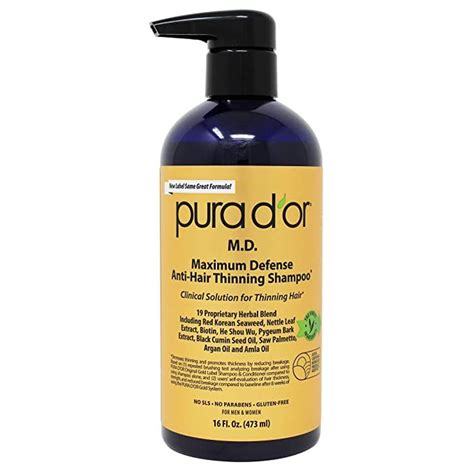 Pura Dor Md Anti Hair Thinning Shampoo W 05 Coal Tar Biotin Shampoo 16oz 19 Dht Herbal