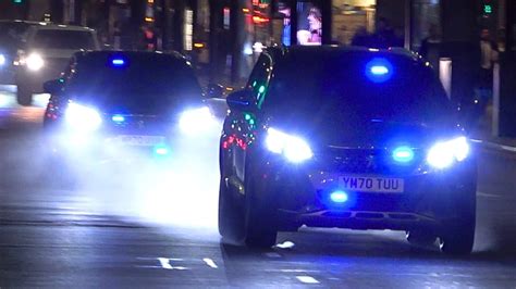 Unmarked Firearms Surveillance Support Units Race In Convoy Through Euston Metropolitan Police