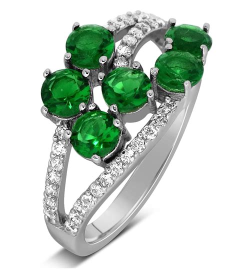 Unique 2 Carat Green Emerald And Diamond Ring For Women Jeenjewels