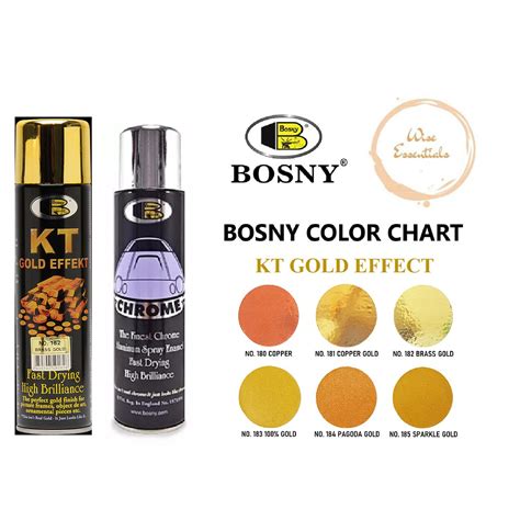 Bosny Kt Gold Effectchrome Finish Spray Paint Shopee Philippines