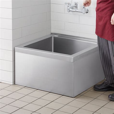 Regency 16 Gauge Stainless Steel One Compartment Floor Mop Sink 24 X