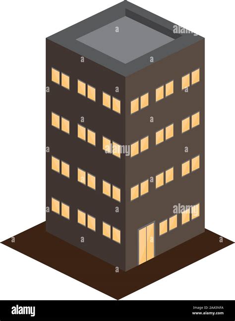 3d Modern Apartments Building Image Vector Illustration Stock Vector