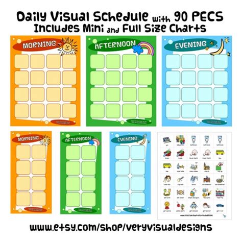 Daily Visual Schedule W 90 Pecs Picture Cards Instant