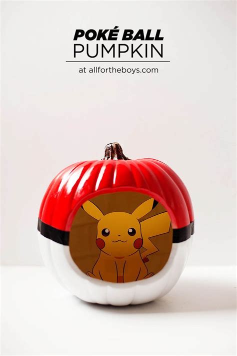 (i am sure there will be a number of pokemon go parties happening very very soon!!). Poké Ball Pumpkin — All for the Boys | Pokemon halloween, Pokemon pumpkin, Halloween pumpkins ...